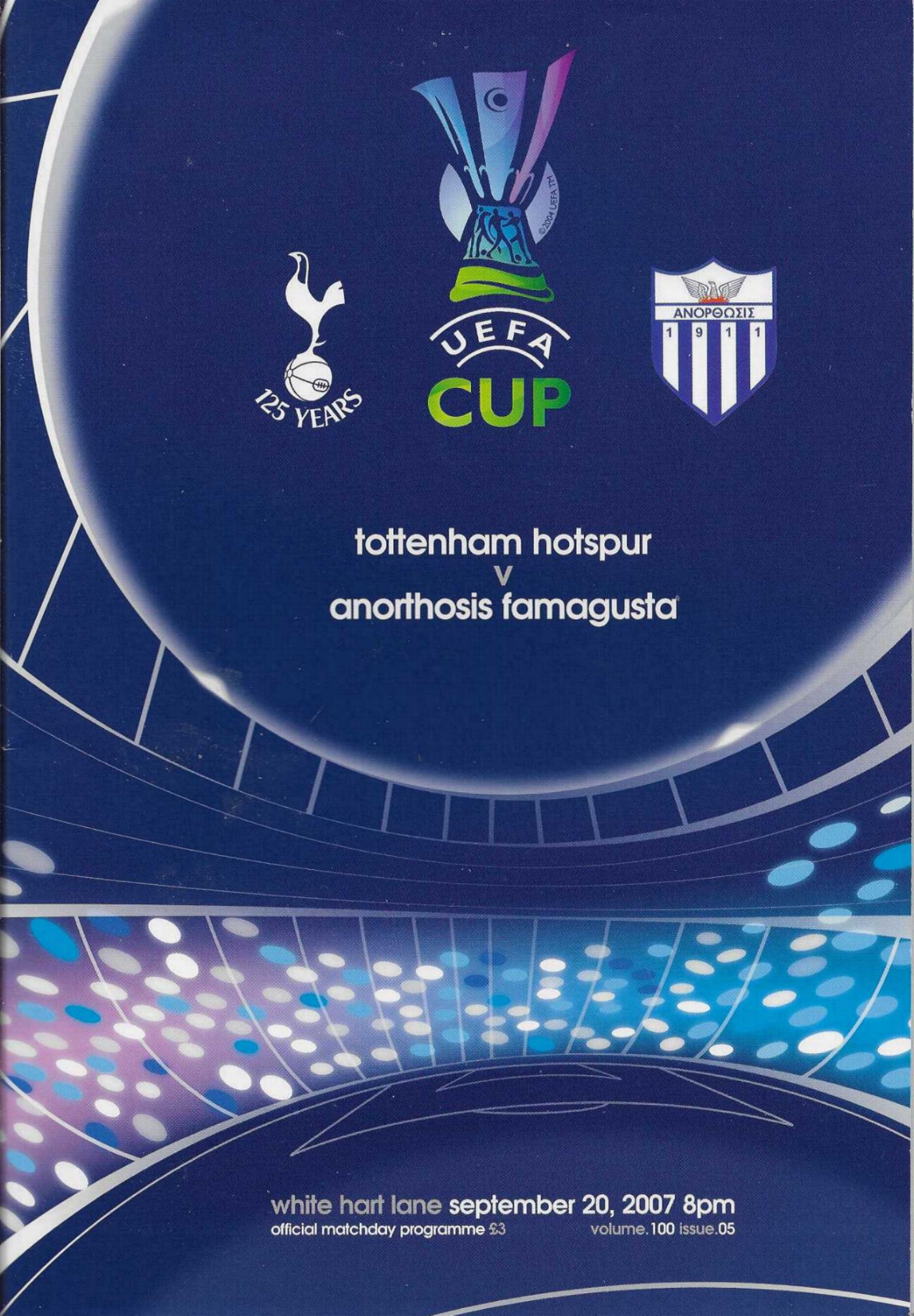 2007/08 UEFA CUP - TOTTENHAM HOTSPUR v ANORTHOSIS FAMAGUSTA